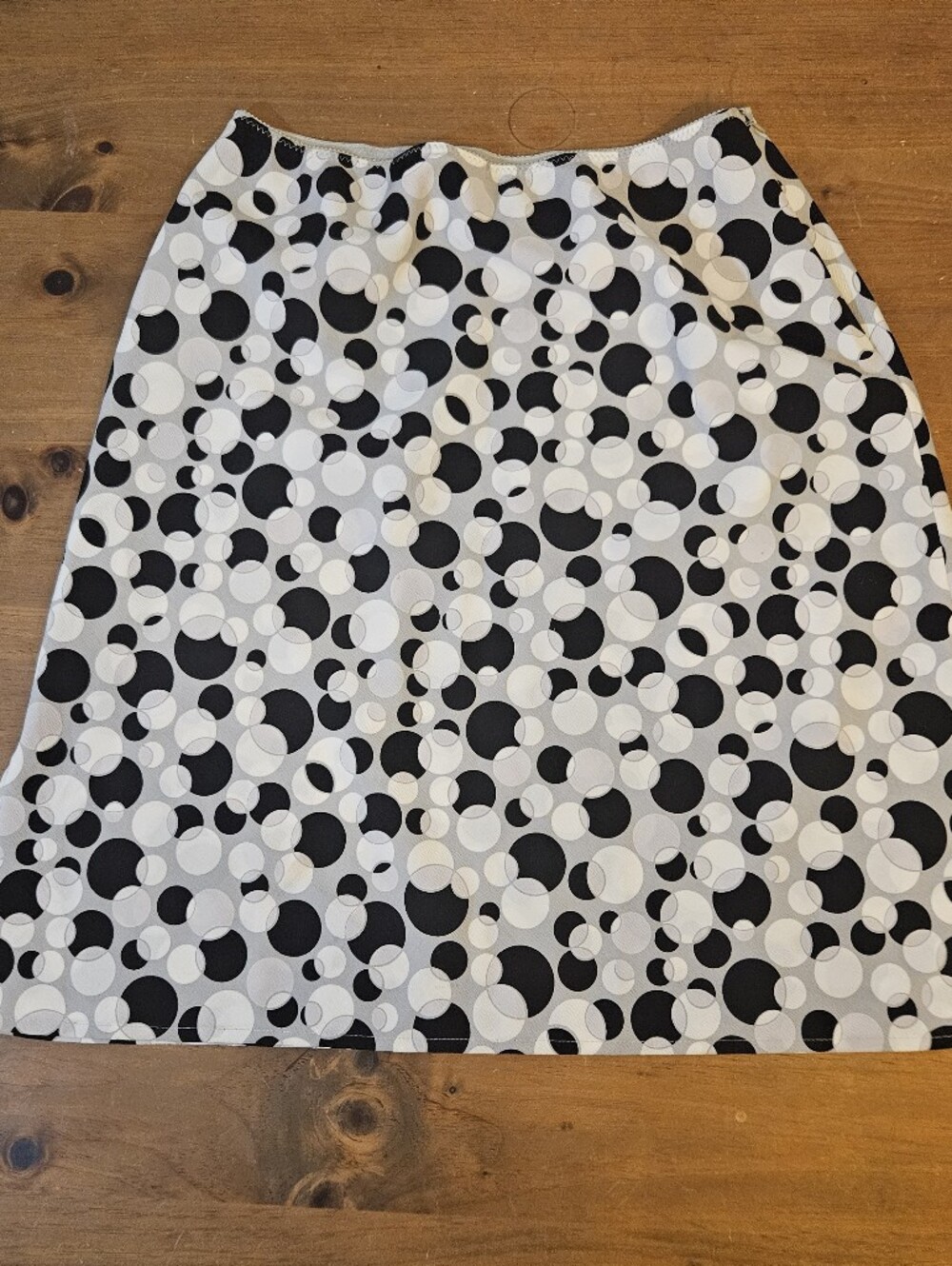 Vintage The Limited A Line Black White & Gray Polka Dot Skirt Size Large